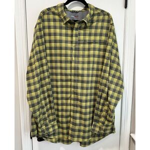 Swiss Tech Plaid Shirt Long Sleeve‎ Snap Button Down Outdoor Yellow Size 2XL